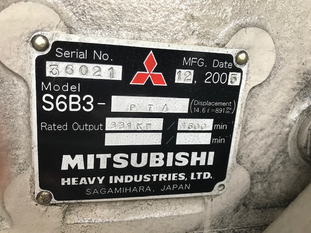 MITSUBISHI　generator  375kva